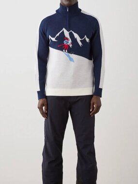 WE NORWEGIANS AFTERSKI SWEATER MEN M SOLD OUT 100% Merino Wool